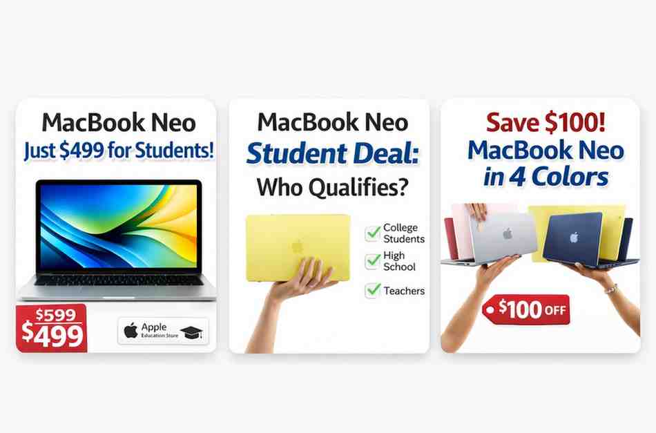 MacBook Neo Student Discount (Education Savings): Complete 2026 Guide MacBook Neo student discount showing Apple’s new laptop available for $499 for students with $100 education savings