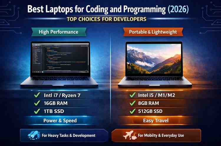 Best Laptop for Coding and Programming (2026 Guide) best laptops for coding and programming 2026 comparison high performance vs portable laptop