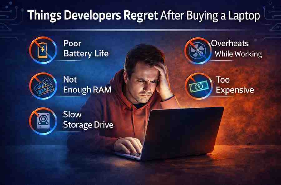 Best Laptop for Coding and Programming (2026 Guide) developer regretting laptop purchase due to slow performance and overheating