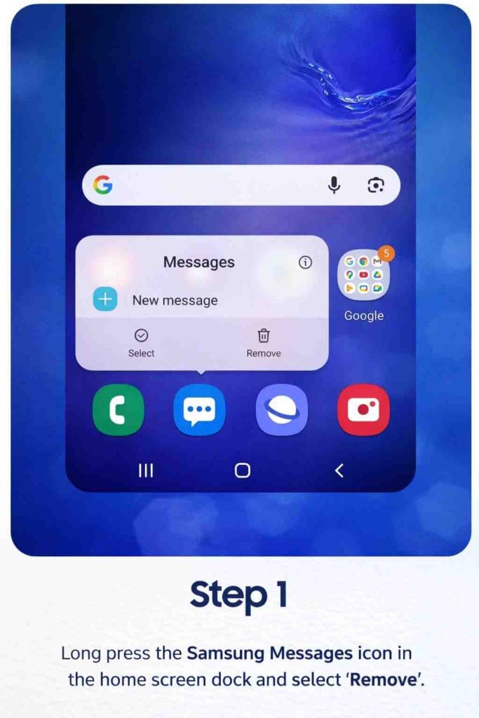 Samsung Messages Is Shutting Down in 2026 – What You Must Do Now How to remove Samsung Messages app from home screen on Galaxy phone step 1