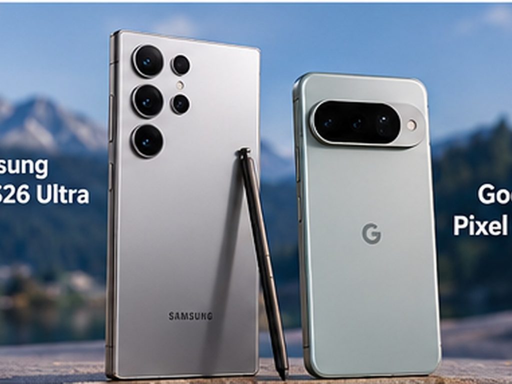 Best Android Phone With Good Camera and Storage (2026 Guide) Samsung Galaxy and Google Pixel smartphones shown side by side